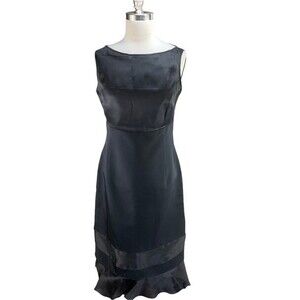 Travilla YT Saks Fifth Avenue Black Cocktail Evening Dress Sleeveless 6 / 8